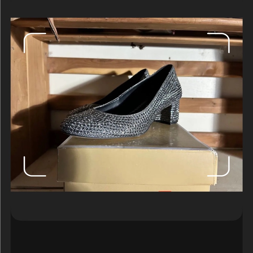 Michael Kors Arabella Glitter Chain Glitter Heels with Medium Heel